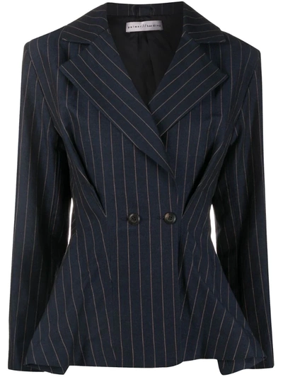 Palmer Harding Fitted Double-breasted Blazer In Blue