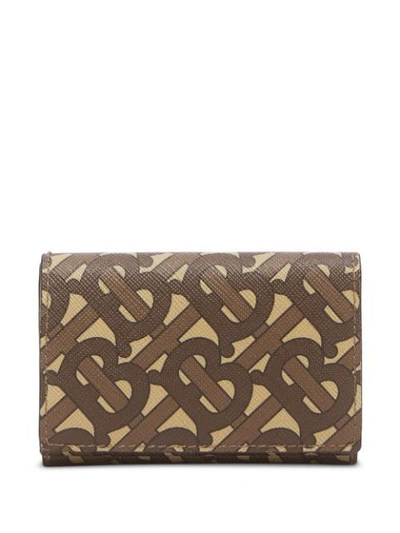 Burberry Monogram-print Folding Wallet In Brown