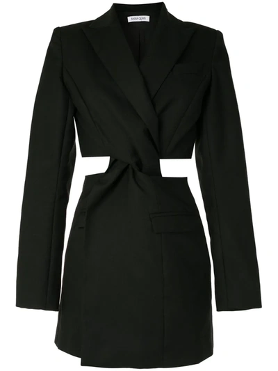 Anna Quan Chiara Cutout Wool Mini Dress In Black