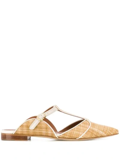 Malone Souliers Pointed Low Heel Mules In Neutrals