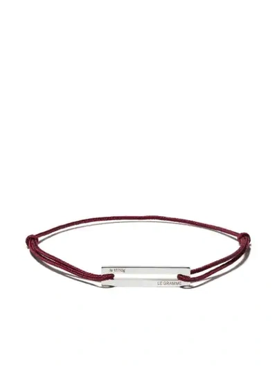 Le Gramme 17/10 Cord Bracelet In Burgundy