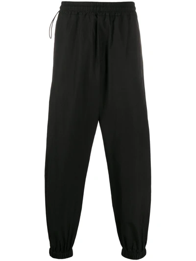 Stella Mccartney Cotton Tapered Track Trousers In Black