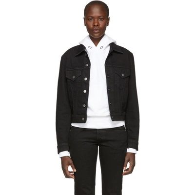 Helmut Lang Under Construction Masc Trucker Denim Jacket In Black