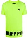 Philipp Plein Logo Patch Printed T-shirt In Yellow