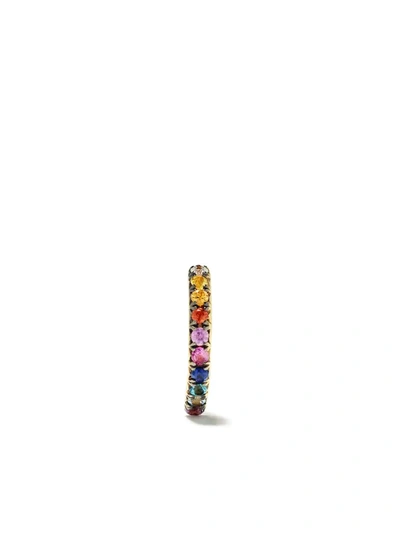 Ana Khouri 18kt Yellow Gold Norah Rainbow Sapphire Single Earring In Multicolor