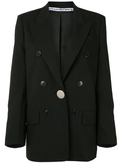 Alexander Wang Longline Single Breasted Blazer In Black