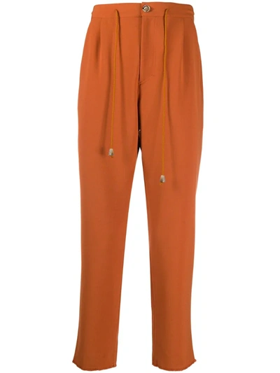 Nanushka Cropped Track Trousers In Orange