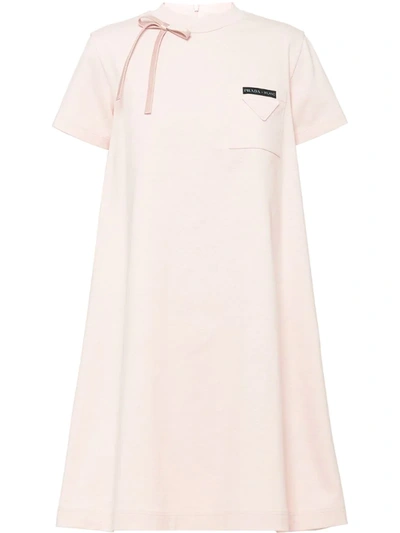 Prada Bow Detail Swing Dress In Pink