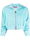 Chiara Ferragni Textured Studded Detail Cropped Jacket In Blue