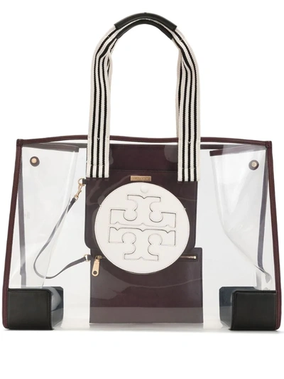 Tory Burch Ella Clear Oversized Tote In Red