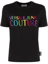 Versace Jeans Couture Logo Embroidered T-shirt In Black