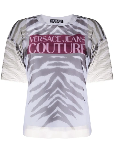 Versace Jeans Couture Zebra Print Sheer T-shirt In White
