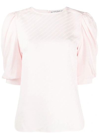 Givenchy Chaîne Motif Puff Sleeve Blouse In Pink