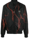 Philipp Plein Thunder Print Bomber Jacket In Black