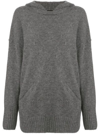 James Perse Lightweight Cashmere Hoodie In Grey