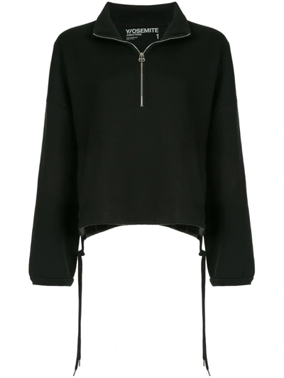 James Perse Oversized Half-zip Top In Black
