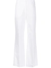 Aspesi Flared Turn-up Trousers In White