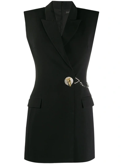 David Koma Button-embellished Blazer Dress In Black