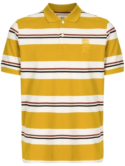 Kent & Curwen Striped Embroidered Logo Polo Shirt In Yellow