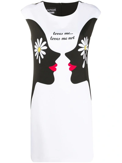 Boutique Moschino Loves Me, Love Not Crepe Dress In White