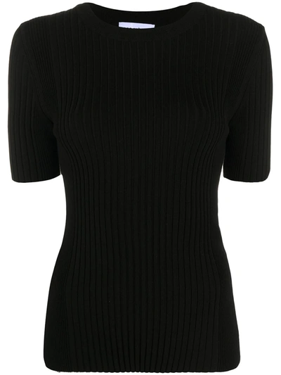 Rabanne Ribbed Fitted T-shirt In Black
