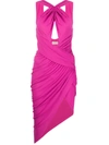 Alexandre Vauthier Draped Cut-out Detail Dress In Pink