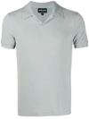 Giorgio Armani Open-collar Polo Shirt In Grey