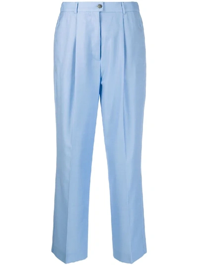 Agnona Tailored Cropped Trousers In Blue