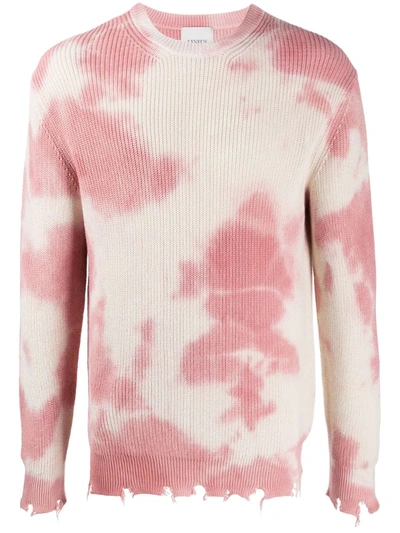 Laneus Tie-dye Cotton Jumper In Pink