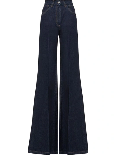 Prada High-waisted Flared Jeans In Blue