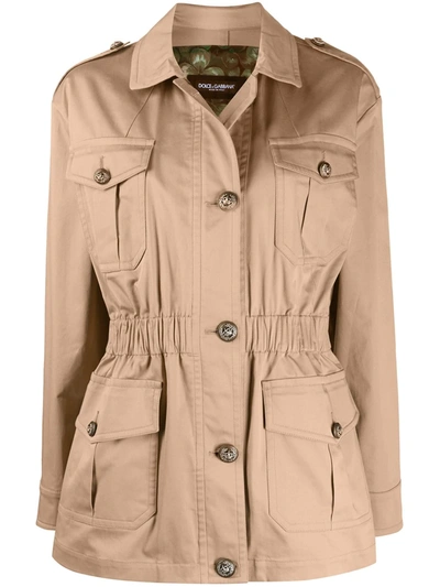 Dolce & Gabbana Pocket-detail Button-up Jacket In Neutrals