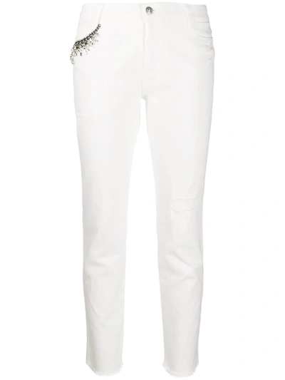 Ermanno Scervino Chain Embellished Cropped Trousers In White