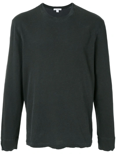 James Perse Dry Touch Crew Neck Top In Grey