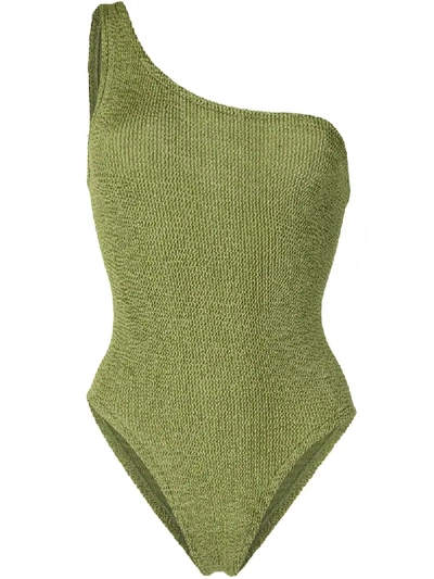 Hunza G Nancy Asymmetric Swimsuit In Green