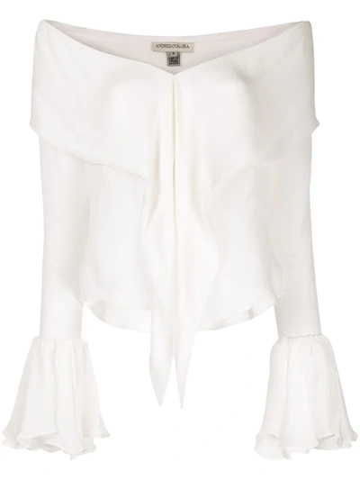 Andres Otalora Barbara Off-the-shoulder Blouse In White