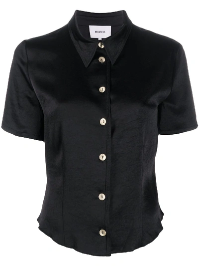Nanushka Kurzärmeliges Cropped-hemd In Black