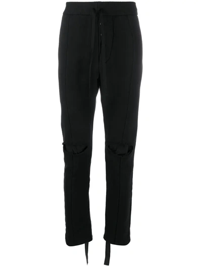 Ben Taverniti Unravel Project Distressed-effect Track Trousers In Black
