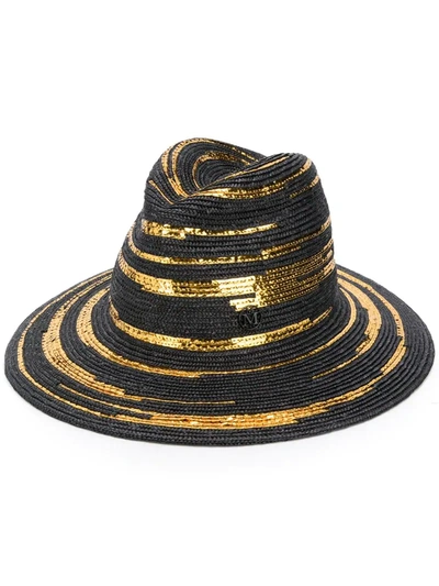 Maison Michel Zango Fedora Hat In Black
