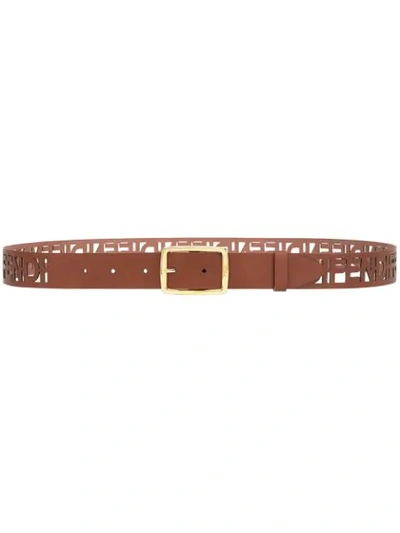 Fendi Cut-out Logo Belt In Brown