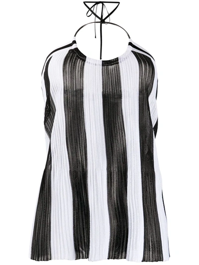 Balmain Knitted Striped Halter Neck Top In Multicolor