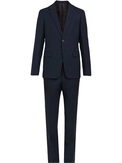 Prada Slim-fit Single-breasted Suit In Blue