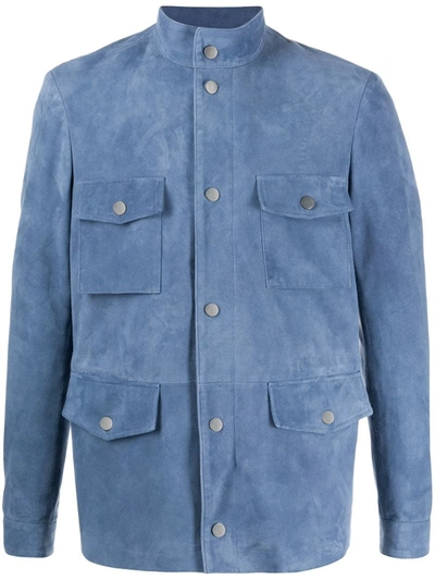 Doriani Cashmere Single-breasted Fitted Jacket In Blue