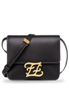 Fendi Small Karligraphy Shoulder Bag In Black