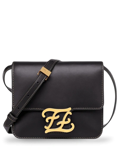 Fendi Small Karligraphy Shoulder Bag In Black