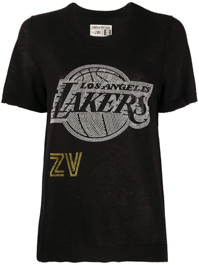Zadig & Voltaire X Nba Lakers Crew Neck Pullover In Black