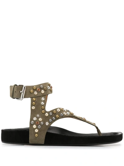 Isabel Marant Elwina Thong Sandals In Green