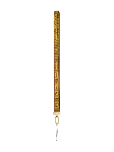 Fendi Smartphone Logo-print Wrist Strap In Yellow