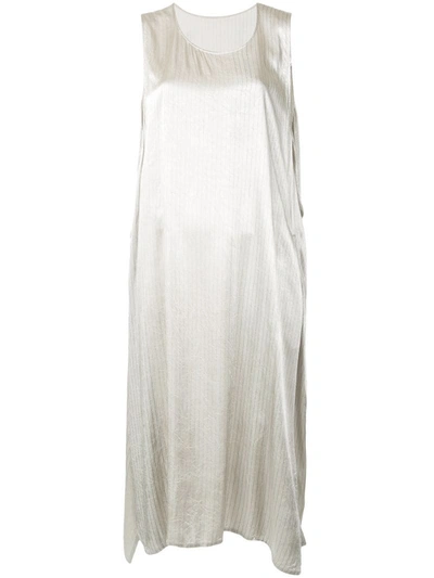 Y's Oversized Pinstripe Shift Dress In Grey