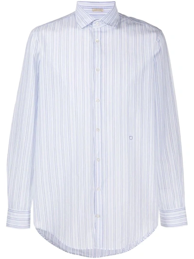 Massimo Alba Striped Print Cotton Shirt In Blue