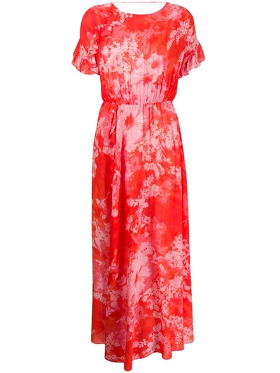 Pinko Tie-dye Print Dress In Red